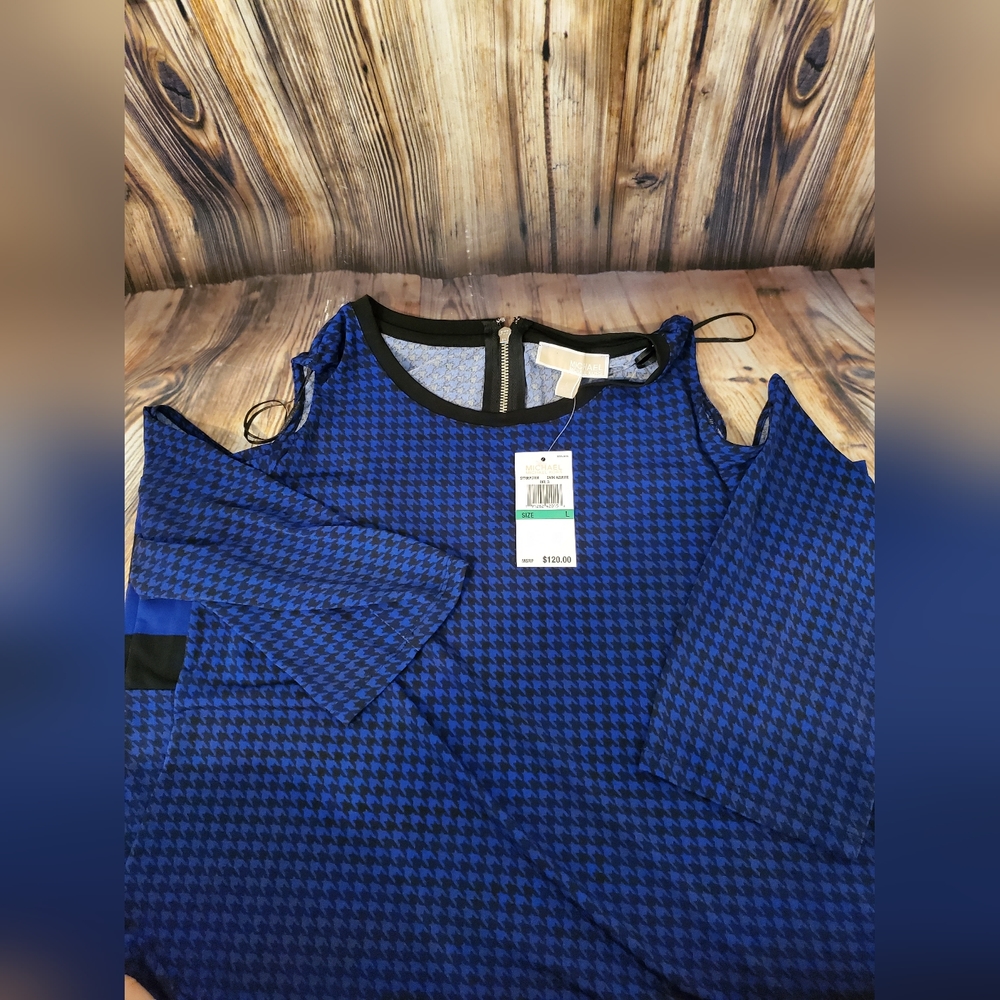 Michael Kors Cold Shoulder Houndstooth Dress - Picture 5 of 7